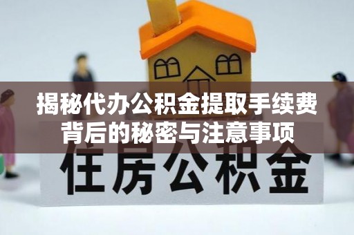 佳冬揭秘代办公积金提取手续费背后的秘密与注意事项