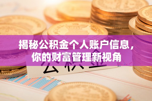 佳冬揭秘公积金个人账户信息，你的财富管理新视角