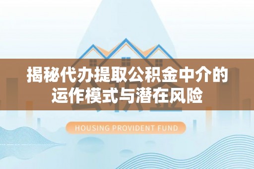 佳冬揭秘代办提取公积金中介的运作模式与潜在风险